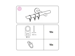 Discount Gardinia Holz-Ringe Country Ø 25 mm Castell 10-er Pack Eiche