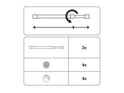Gardinia Klemmstange Ø 6/8 mm Weiß 90 cm - 120 cm 2-er Pack