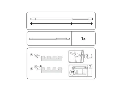 Discount Gardinia Klemmvitrage Ø 10/12 mm 45 cm - 75 cm Silber