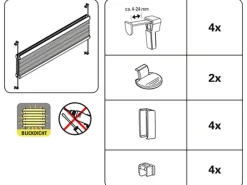 Gardinia Plissee Bella Blätter 80 cm x 130 cm Weiß