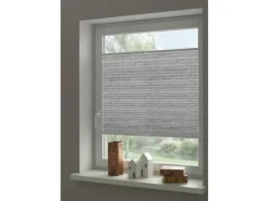 Hot Gardinia Plissee Concept zum Klemmen 100 % Recycling Stoff 90 cm x 130 cm Grau