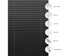 Gardinia Plissee Concept Tageslicht 80 cm x 210 cm Schwarz