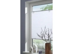 Gardinia Plissee Solo mit Saugnäpfen 70 cm x 130 cm Weiß