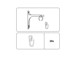 Gardinia Rollringe mit Faltenlegehaken für Paros 20 Stück Weiß