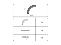 Gardinia Rundbogen links für Vorhangschiene 1-läufig Weiß