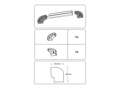 Gardinia Rundbogen 1-läufig GE1 mit Endstücken Weiß 13,5 cm x 13,5 cm 2-er Pack