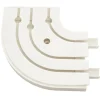 Gardinia Rundbogen 3-läufig GE3 mit Endstücken Weiß 13,5 cm x 13,5 cm 2-er Pack
