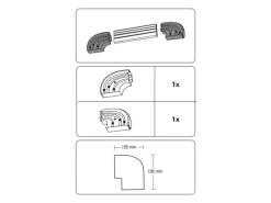 Gardinia Rundbogen 3-läufig GE3 mit Endstücken Weiß 13,5 cm x 13,5 cm 2-er Pack
