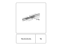 Gardinia Schienenverbinder für Vorhangschiene 2-läufig Weiß