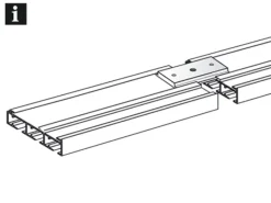 New Gardinia Schienenverbinder für Vorhangschiene 3-läufig Silber