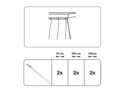 Gardinia Schleuderstab Metall Weiß 100 cm 2-er Pack