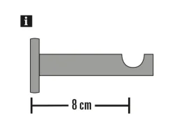 New Gardinia Träger Chicago für Ø 20 mm offen Schwarz 8 cm