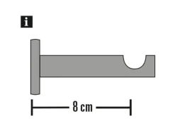 Outlet Gardinia Träger Chicago für Ø 20 mm offen Weiß 8 cm
