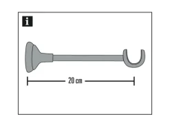 Best Gardinia Träger Europa für Ø 19 mm offen -Antik 20 cm Messing