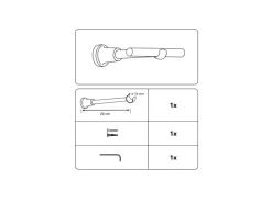 Best Gardinia Träger Europa für Ø 19 mm offen -Antik 20 cm Messing