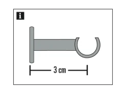 Gardinia Träger New York für Ø 12 mm für Caféhausstangen Edelstahl 3 cm