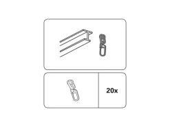 Online Gardinia T-Rollringe mit Faltenlegehaken Weiß 20-er Pack