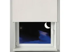 Hot Gardinia Verdunkelungsrollo Thermo Streifen 92 cm x 180 cm Weiß