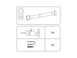 Gardinia Wandlager Europa für Ø 19 mm Silber-