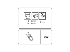 Gardinia X-Gelenkgleiter Schwarz 25-er Pack