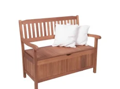 Garden Pleasure Gartenbank Houston 2-Sitzer Eukalyptus Braun 90 x 107 x 59 cm