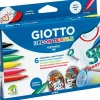 Giotto Decor Textile Textilmarker Pinselspitze verschiedene Farben 6 Stück