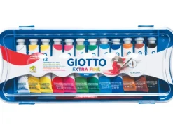 Best Giotto Extra Fine Plakatfarben-Set 1 Pinsel verschiedene Farben 12 Stück 12 ml