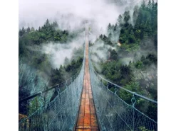 Discount Pro Art Glasbild Suspension Bridge 30 cm x 30 cm