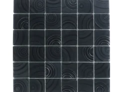 Hot Glasmosaikmatte Curve Black 30 cm x 30 cm