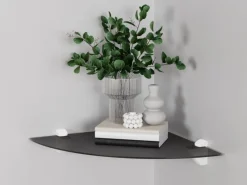 Outlet Glasregal Bransley 0,6 cm x 25 cm x 25 cm Schwarz