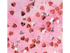 Glitterglue Flasche 53 ml Dosierverschluss Confetti Herzen Rot-Silber