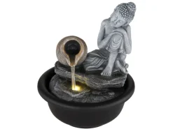 Clearance Globo Brunnen Fontana Buddha Kunststoff Schwarz Matt