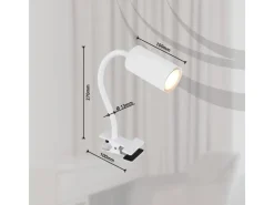 Sale Globo Klemmstrahler Robby 1-flammig Weiß matt 290 x 100 x 415 mm