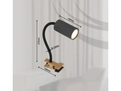 New Globo Klemmstrahler Robby 1-flammig Graphit Dunkel 290 x 100 x 415 mm