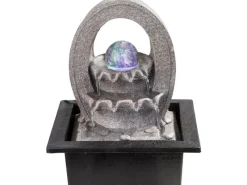 Globo LED-Brunnen Albert Kunststoff Grau