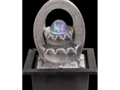 Globo LED-Brunnen Albert Kunststoff Grau