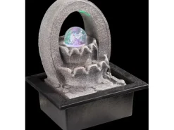 Globo LED-Brunnen Albert Kunststoff Grau