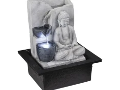 New Globo LED-Brunnen Albert Kunststoff Grau