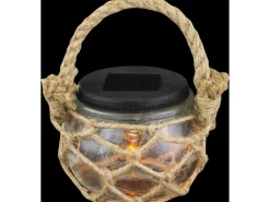 Clearance Globo LED-Solaraußenleuchte mit Textilband und Glas klar