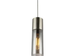 Outlet Globo Pendelleuchte Annika Nickel matt Rauch 1-flammig Ø 10,5 cm