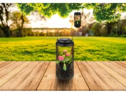 Globo Solarleuchte Metall 41 cm Schwarz Matt