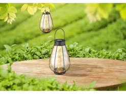 Clearance Globo Solarleuchte Metall 30 cm Schwarz Matt