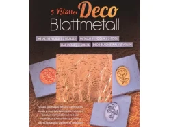 Glorex Blattmetall farben 14 cm x 14 cm, 5 Blatt