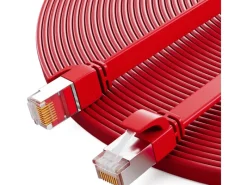 Hot hb-digital LAN Kabel Flach CAT 7 Rohkabel Patchkabel CAT7 RJ45 U/FTP PVC 3m Rot