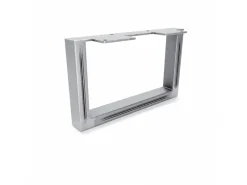 Clearance HEVVA Möbelbein GRAZ 15 cm Hoch 25 cm Tief 1 Stück Rohstahl-Klarlack Stahlfarben