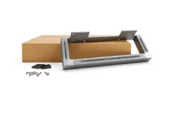 Clearance HEVVA Möbelbein GRAZ 10 cm Hoch 20 cm Tief 1 Stück Rohstahl-Klarlack Stahlfarben