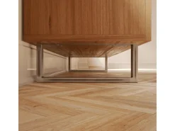 HEVVA Möbelbein GRAZ 15 cm Hoch 40 cm Tief 1 Stück Rohstahl-Klarlack