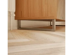 HEVVA Möbelbein GRAZ 10 cm Hoch 45 cm Tief 1 Stück Rohstahl-Klarlack