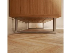 HEVVA Möbelbein GRAZ 15 cm Hoch 20 cm Tief 1 Stück Rohstahl-Klarlack