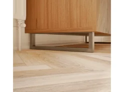 HEVVA Möbelbein GRAZ 10 cm Hoch 25 cm Tief 1 Stück Rohstahl-Klarlack